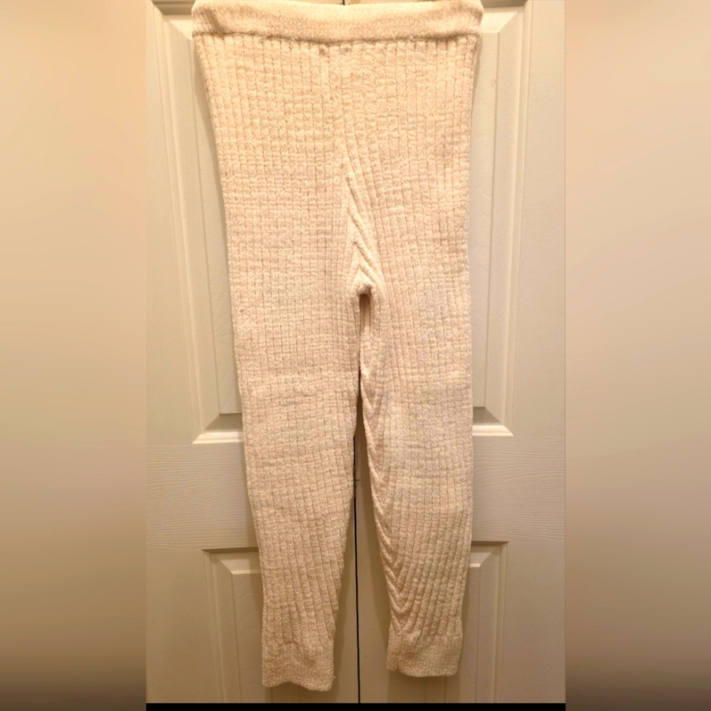 Princess Polly Sarah Pants Beige Ribbed Knit Joggers- Size Med/Large -NWT 👑 - Picture 3 of 6